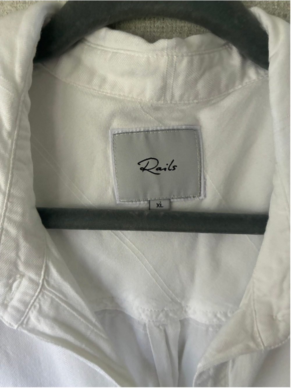 Rails White Ivory Check Hunter Button Down Shirt XL - Picture 3 of 7